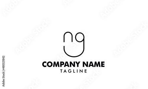 Initial letter ng or gn lineart logo abstract monogram vector logo template