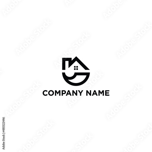 credit house logo vector design, with a house shape and credit symbol illustration
