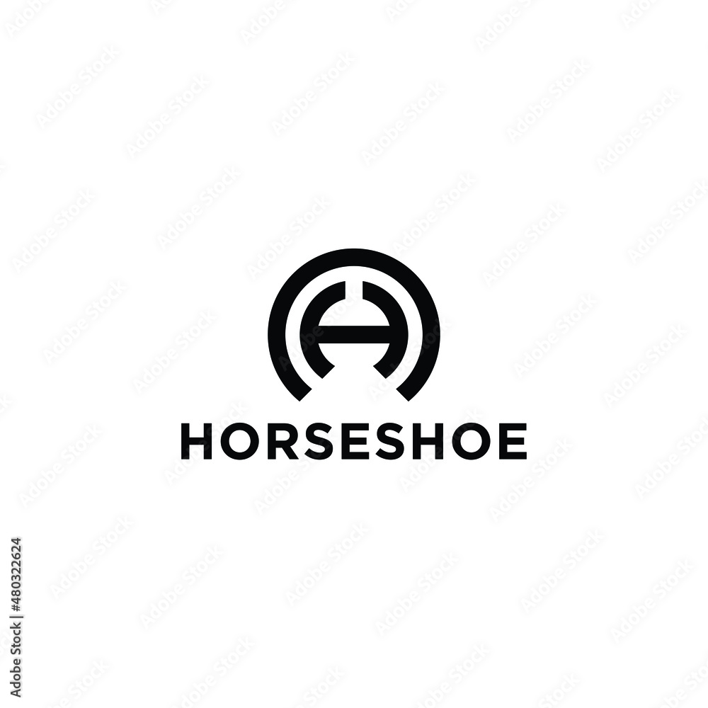 initial logo h horseshoe vector design initial logo h horseshoe vector design