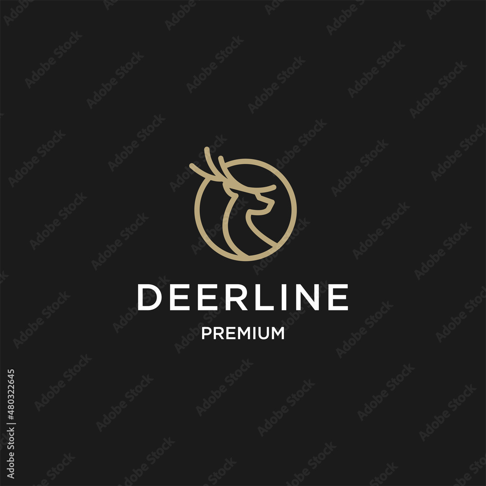 logo deer abstract icon flat design template 