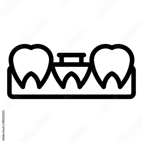Dentist implant icon outline vector. Dental tooth. Care oral