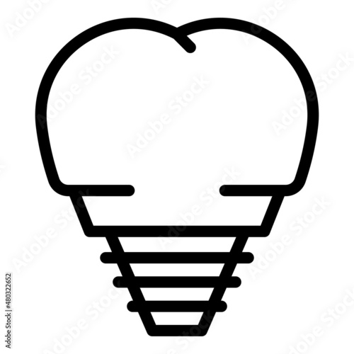 Care tooth implant icon outline vector. Dental crown. Oral dent
