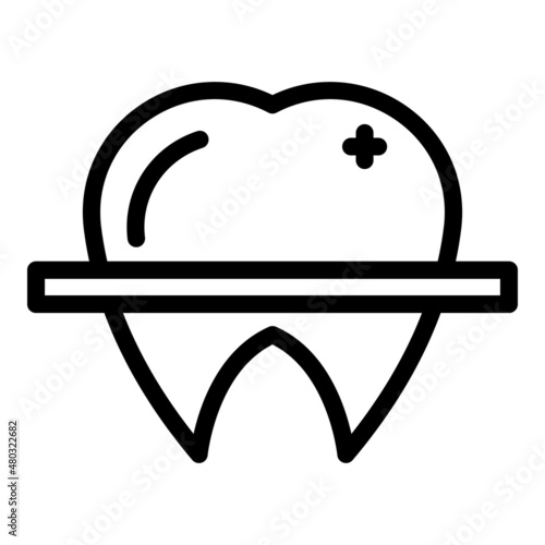 Dental implant treatment icon outline vector. Tooth care. Oral dent