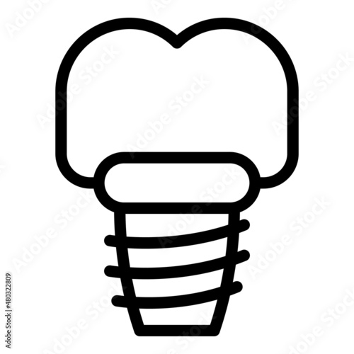 Tooth prosthesis icon outline vector. Care treatment. Oral implant