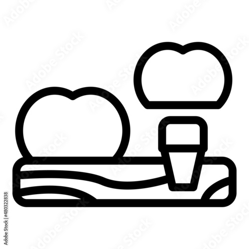 Tooth implant icon outline vector. Dental care. Oral treatment