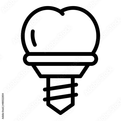 Dentist implant icon outline vector. Care treatment. Oral stomatology