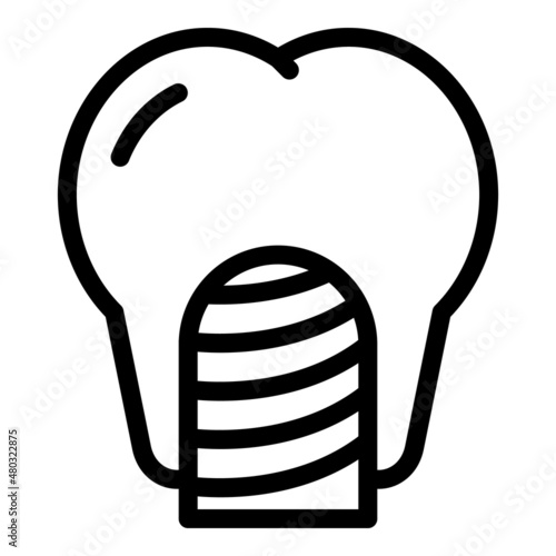 Crown implant icon outline vector. Dental tooth. Care oral
