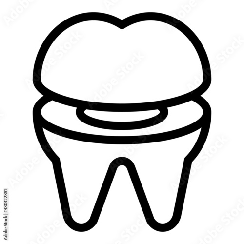 Care tooth implant icon outline vector. Oral dentistry. Dental treatment