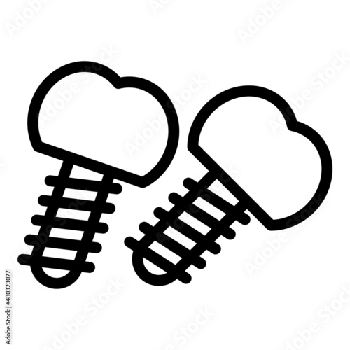 Dent implant icon outline vector. Oral gum. Dentist tooth