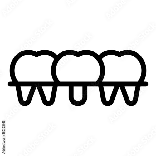 Tooth prosthesis icon outline vector. Crown care. Dental implant