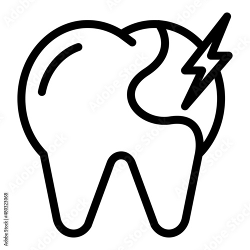 Denture implant icon outline vector. Dental tooth. Crown care