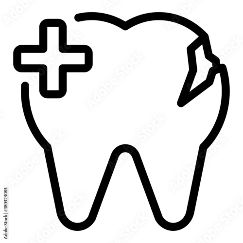 Dental repair icon outline vector. Tooth implant. Dentist crown