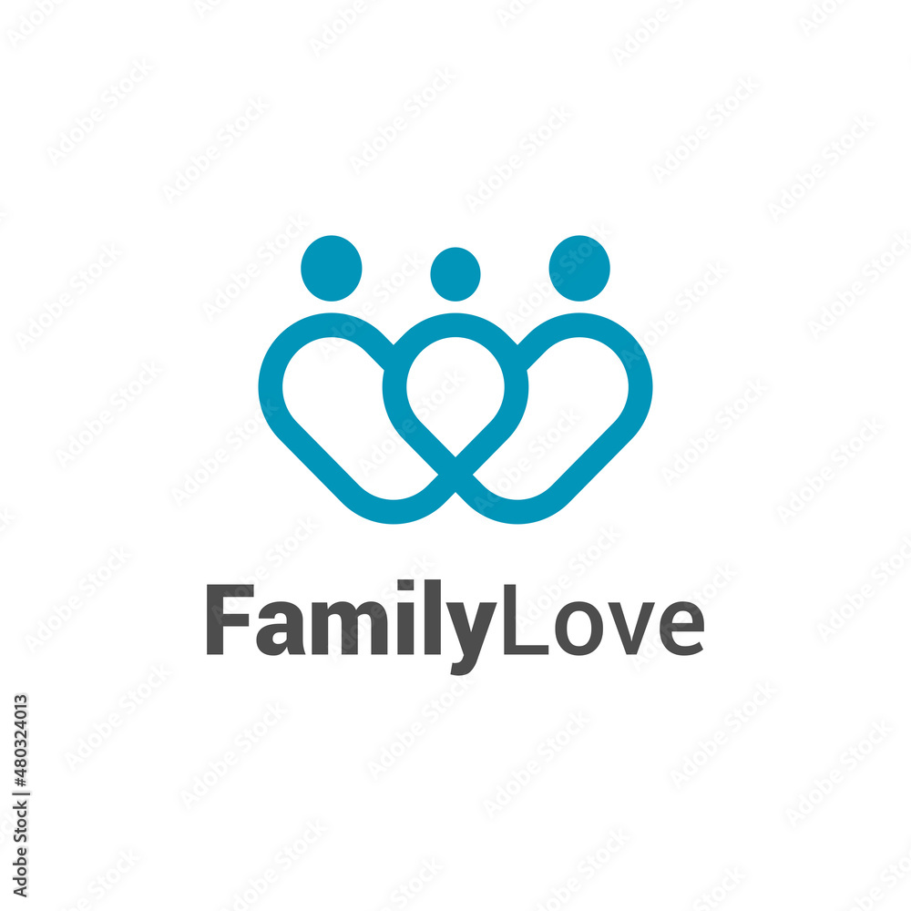 Minimal Family Love logo design concept Minimal Family Love logo design concept