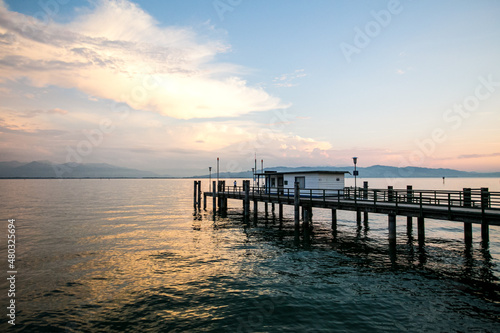 Marina jetty at Sunset in Germany  © wayne