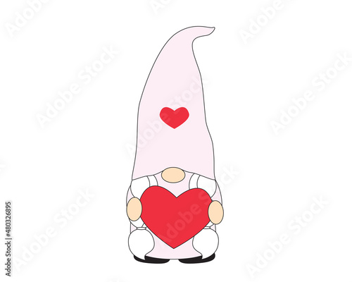 Girl gnome and big heart