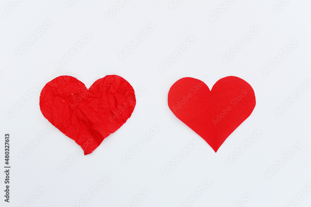 Valentine's day, I love you, red heart on a white background