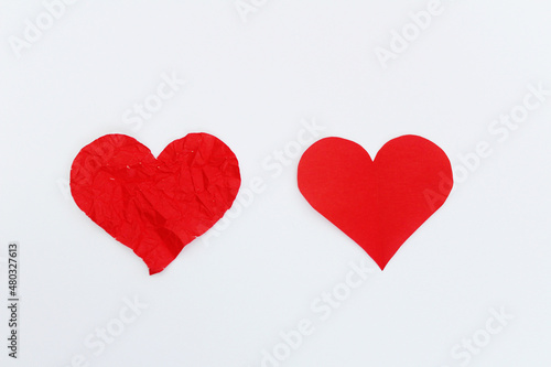 Valentine's day, I love you, red heart on a white background