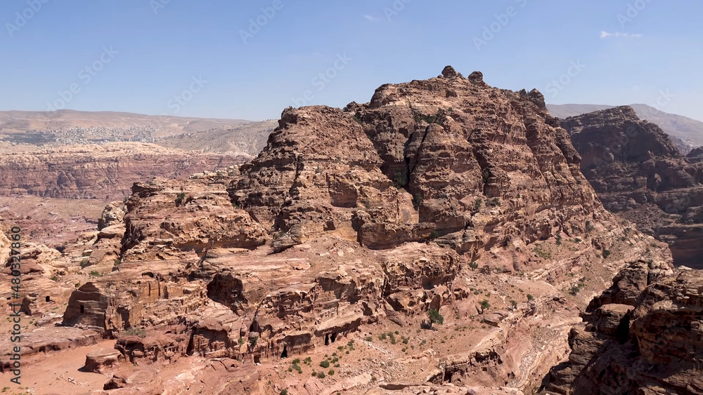The path of tourists to Ad-Dair is the Nabataean rock temple The path of tourists to Ad-Dair is the Nabataean rock temple