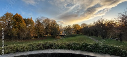 sunset in the park