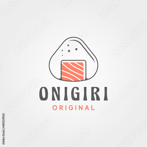 onigiri japanese traditional food logo vector illustration design