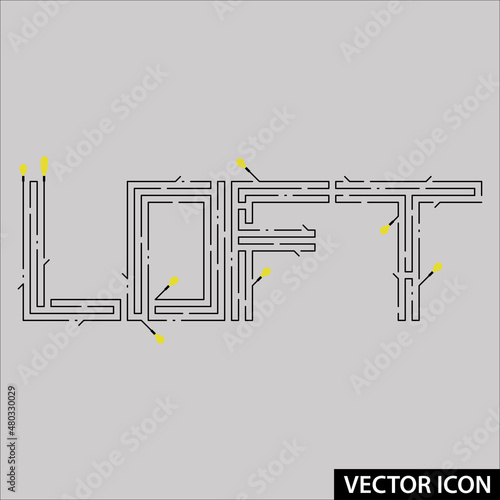 concept vector text free life in loft style