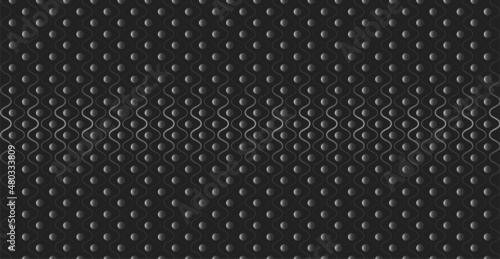 Gradient abstract black and white pattern. Dynamic wavy lines mixed with round shapes. Design elements.