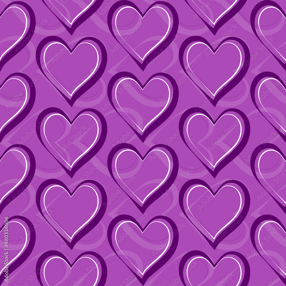 Seamless repeating pattern of hearts