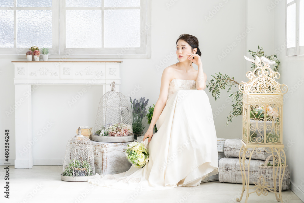 ウェディングドレスを着た花嫁 ウェディングドレスを着た花嫁