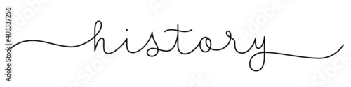 HISTORY black vector monoline calligraphy banner with swashes
