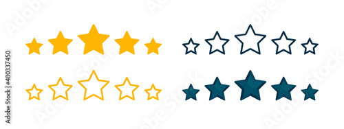 Stars icons. Star icons to indicate quality rating. Vector illustration