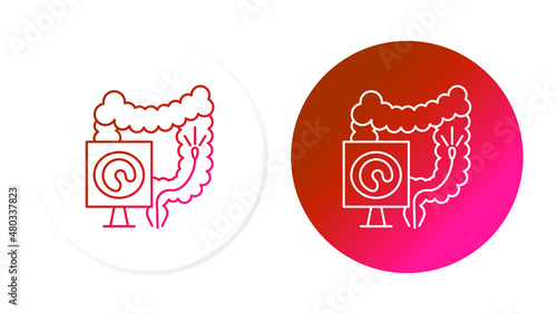 camera, colonoscopy, proctoscopy, line icon
