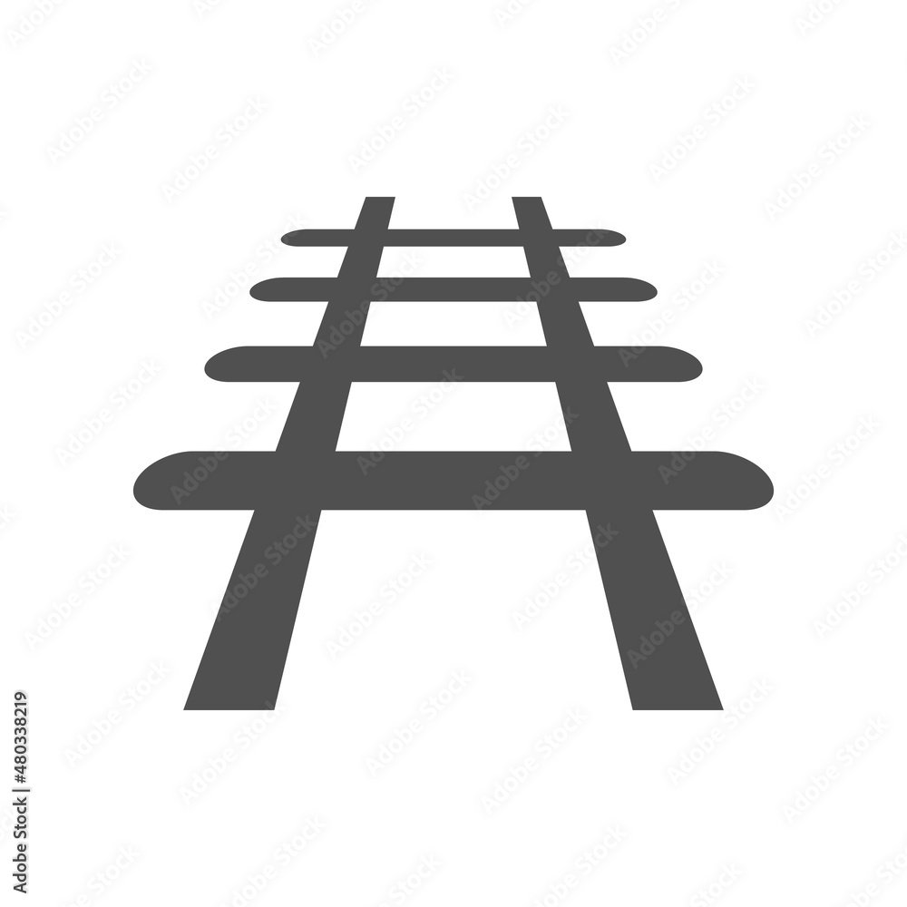 Obraz premium Railroad rail icons. Editable vector.