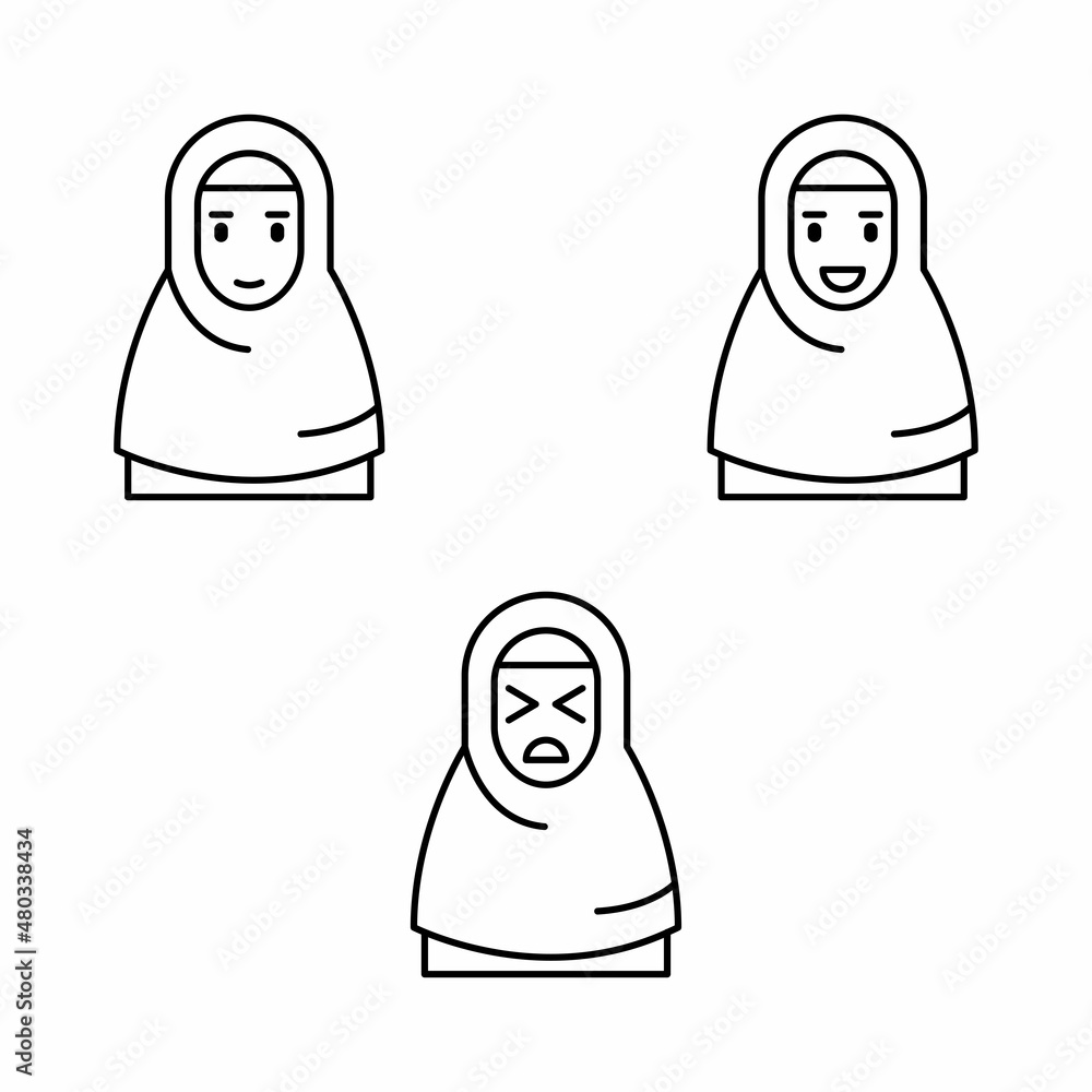 Muslim emoticon vector Muslim emoticon vector