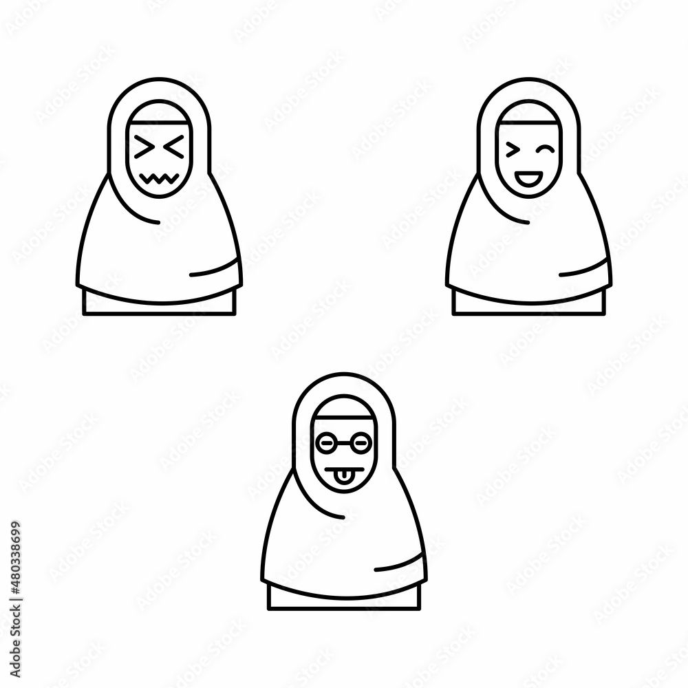Muslim emoticon vector Muslim emoticon vector