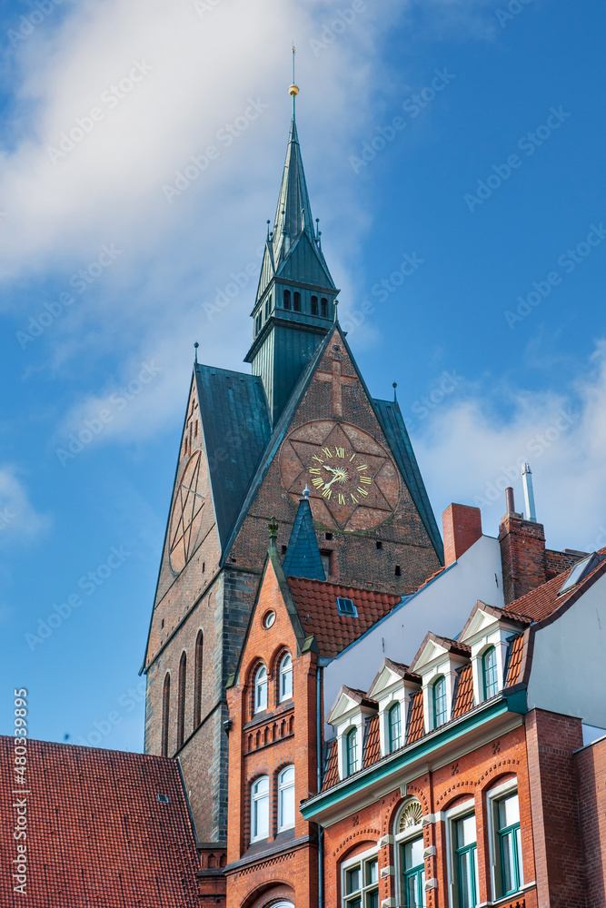 Fototapeta premium Church on Market place on the Market Square in Hanover in Germany.