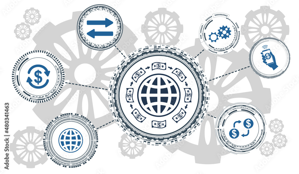 Concept of money transfer Concept of money transfer