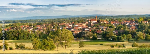 Fotografia, Obraz Panorama d'Eschentzwiller à l'heure dorée , Alsace (Fr).