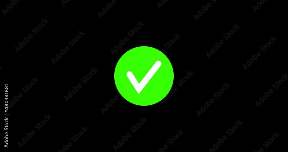 Animation in motion graphics of a green check mark icon. Transparent background with alpha channel Animation in motion graphics of a green check mark icon. Transparent background with alpha channel