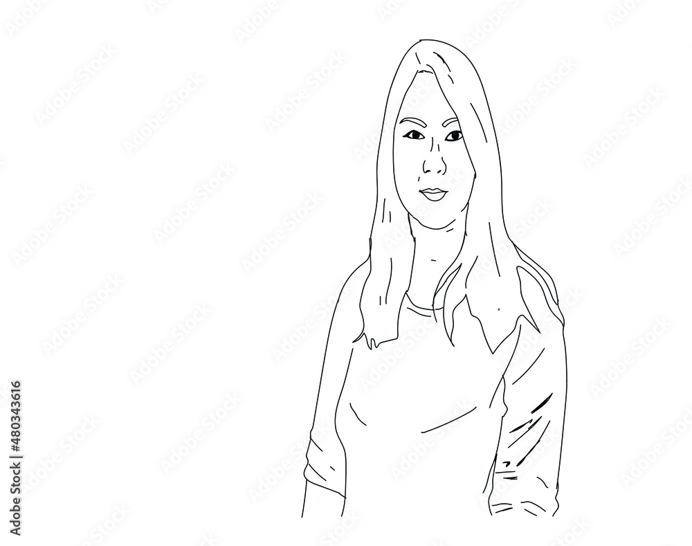 sketch of a girl sketch of a girl