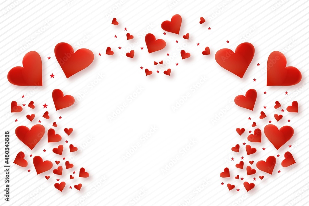 Concept of Valentine's Day greeting card with hearts design