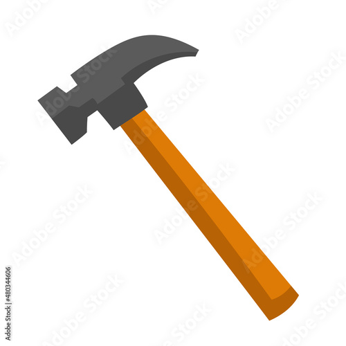 Hammer in cartoon style. Classic work tool.