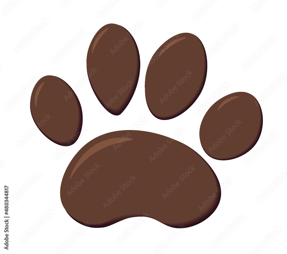Dog paw print isolated on white background. Dog paw print isolated on white background.