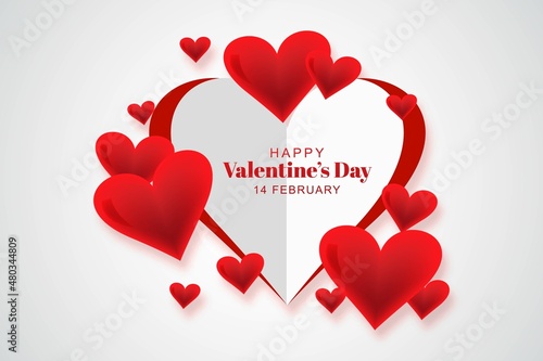 Beautiful hearts valentines day card background photo