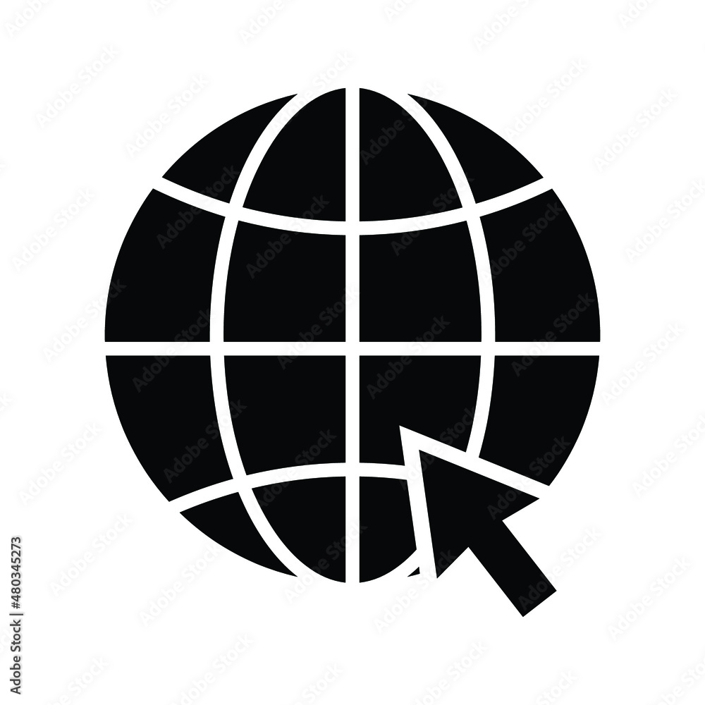internet - globe icon design template vector on a white background internet - globe icon design template vector on a white background