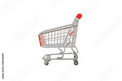 Shopping trolley isolated in white. Side view © Stanisic Vladimir
