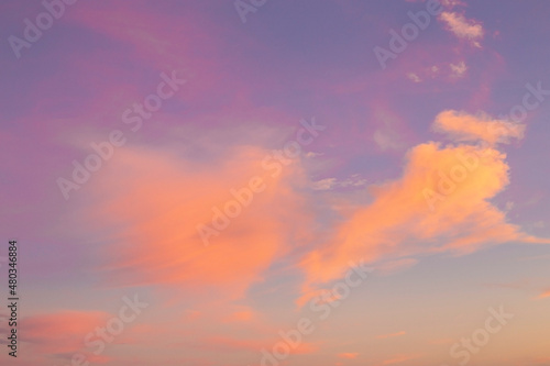 Fototapeta Naklejka Na Ścianę i Meble -  Evening sky with colorful sunlight, Dusk sky background.