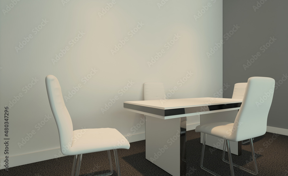Open space office interior with like conference room. Mockup. 3D rendering. Open space office interior with like conference room. Mockup. 3D rendering.