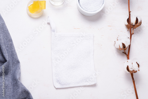 Handmade natural Soap Saver Pouch, washcloth photo