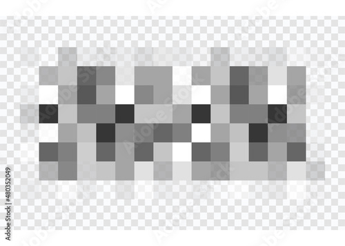 WebCensor blur effect texture isolated on transparent background. Blurry pixel color censorship element. Vector nude skin censor pattern.