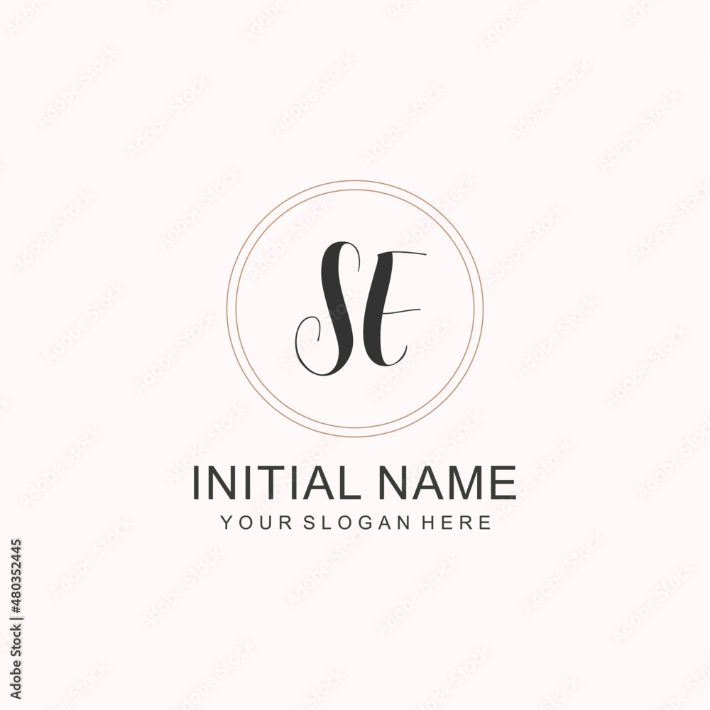Initial SE beauty monogram and elegant logo design, handwriting logo of initial signature, wedding, fashion, floral Initial SE beauty monogram and elegant logo design, handwriting logo of initial signature, wedding, fashion, floral